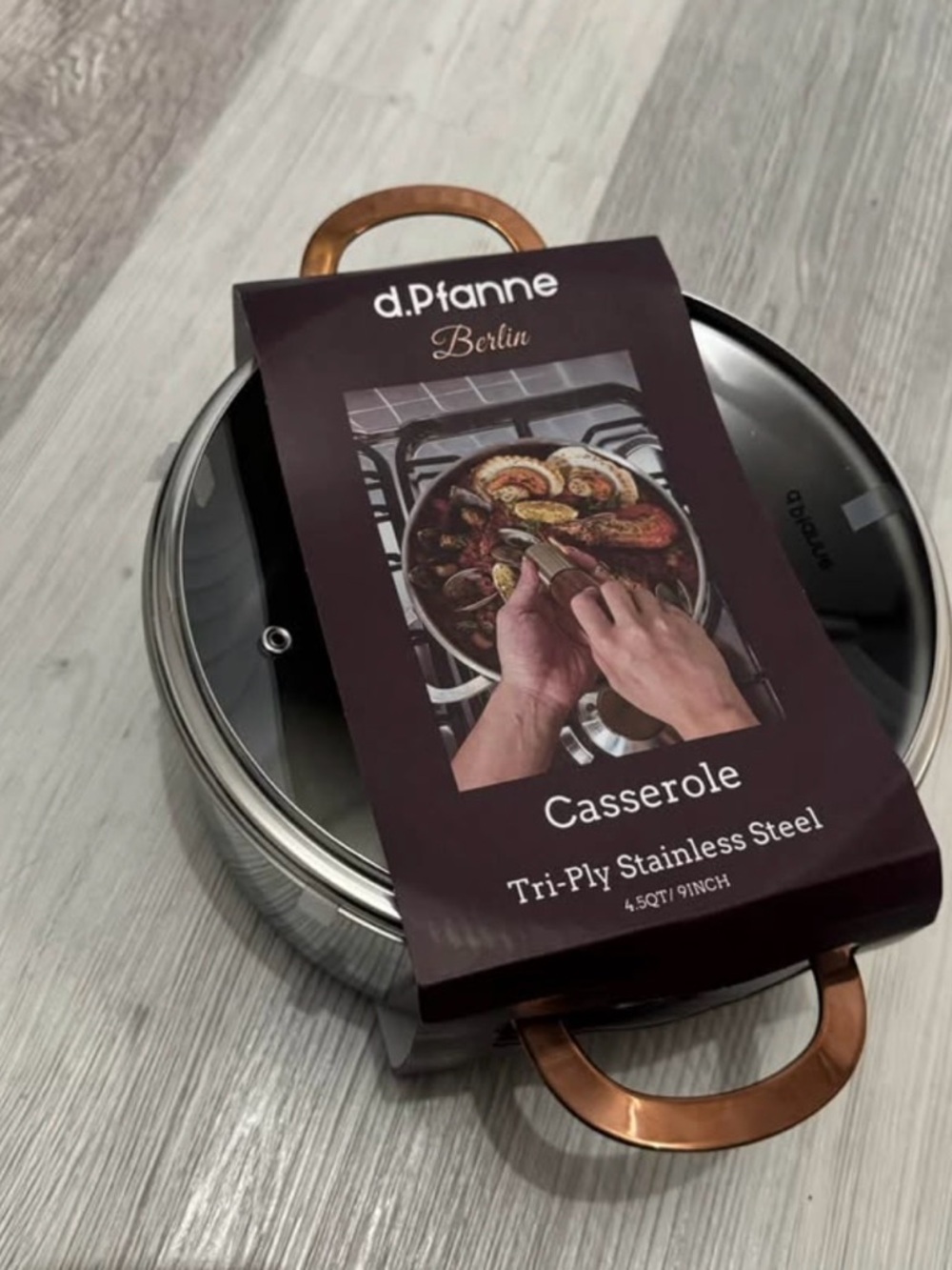 d.Pfanne Berlin Casserole - Stainless Steel with Copper Handles